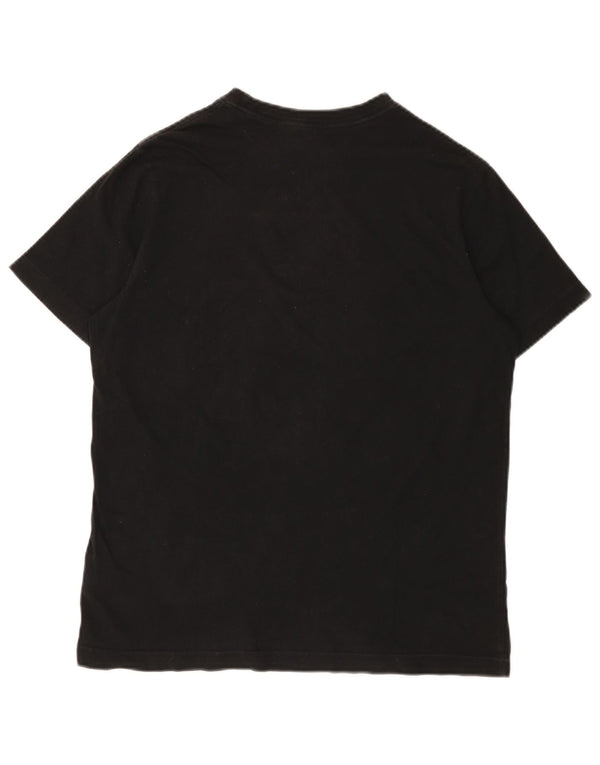 NIKE Girls Loose Fit Graphic T-Shirt Top 13-14 Years XL Black Cotton