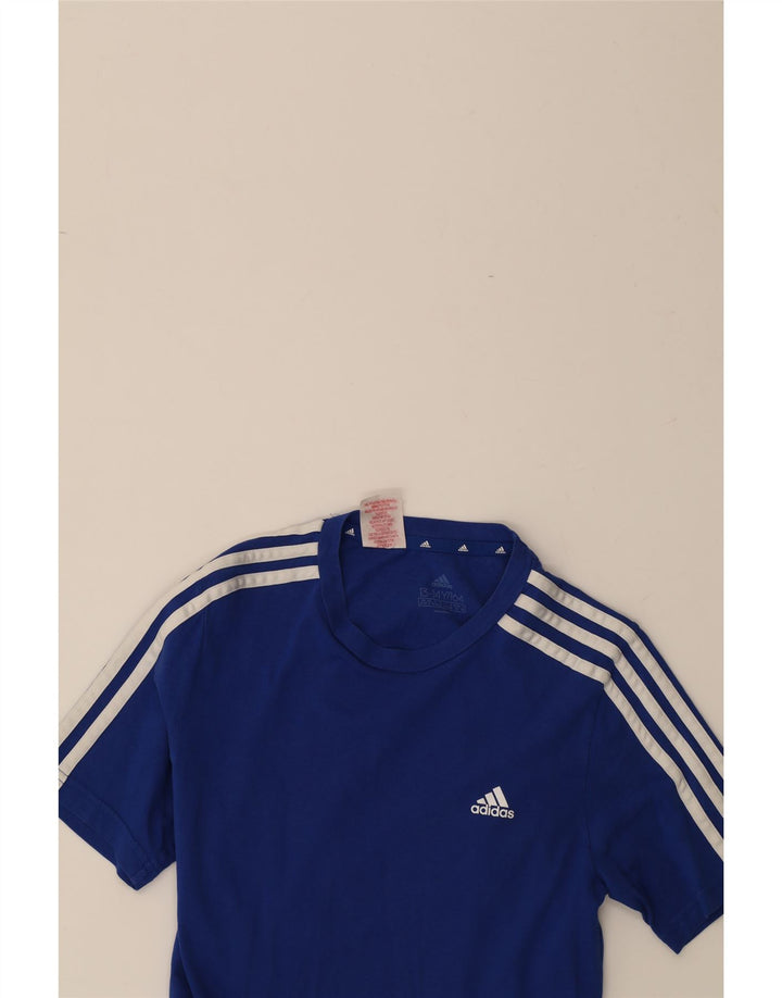 ADIDAS Boys T-Shirt Top 13-14 Years  Blue Cotton Vintage Adidas and Second-Hand Adidas from Messina Hembry 
