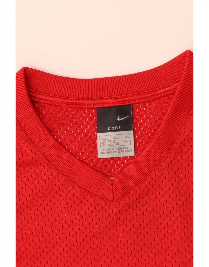 Nike Boys Graphic Vest Top 12-13 Years Large Red Colourblock
