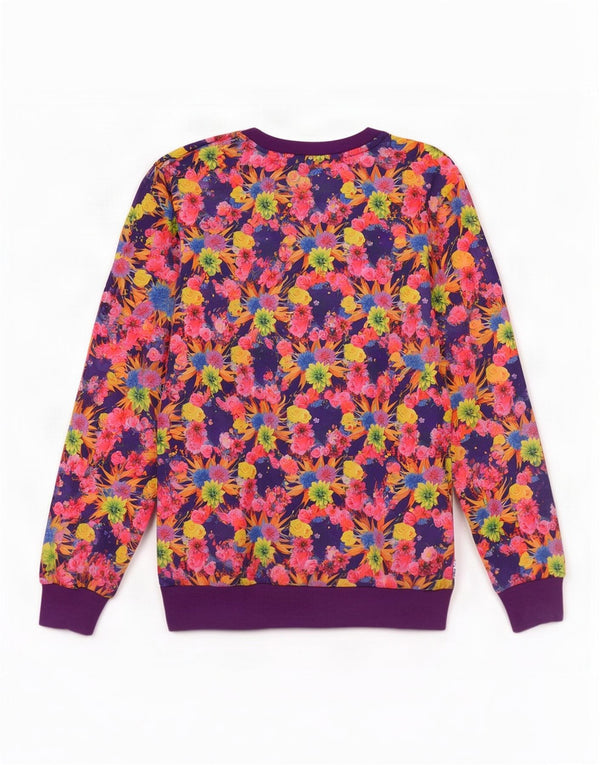 Adidas Girls Graphic Sweatshirt Jumper 13-14 Years Multicoloured Floral