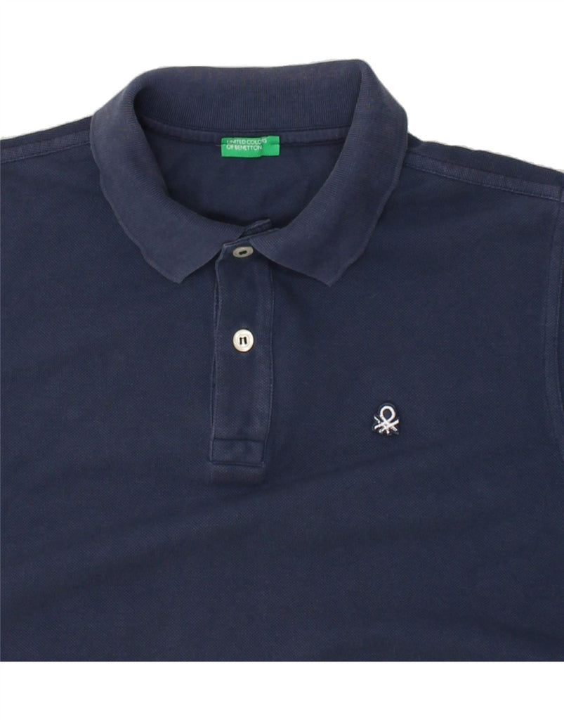 BENETTON Mens Polo Shirt Small Navy Blue | Vintage Benetton | Thrift | Second-Hand Benetton | Used Clothing | Messina Hembry 