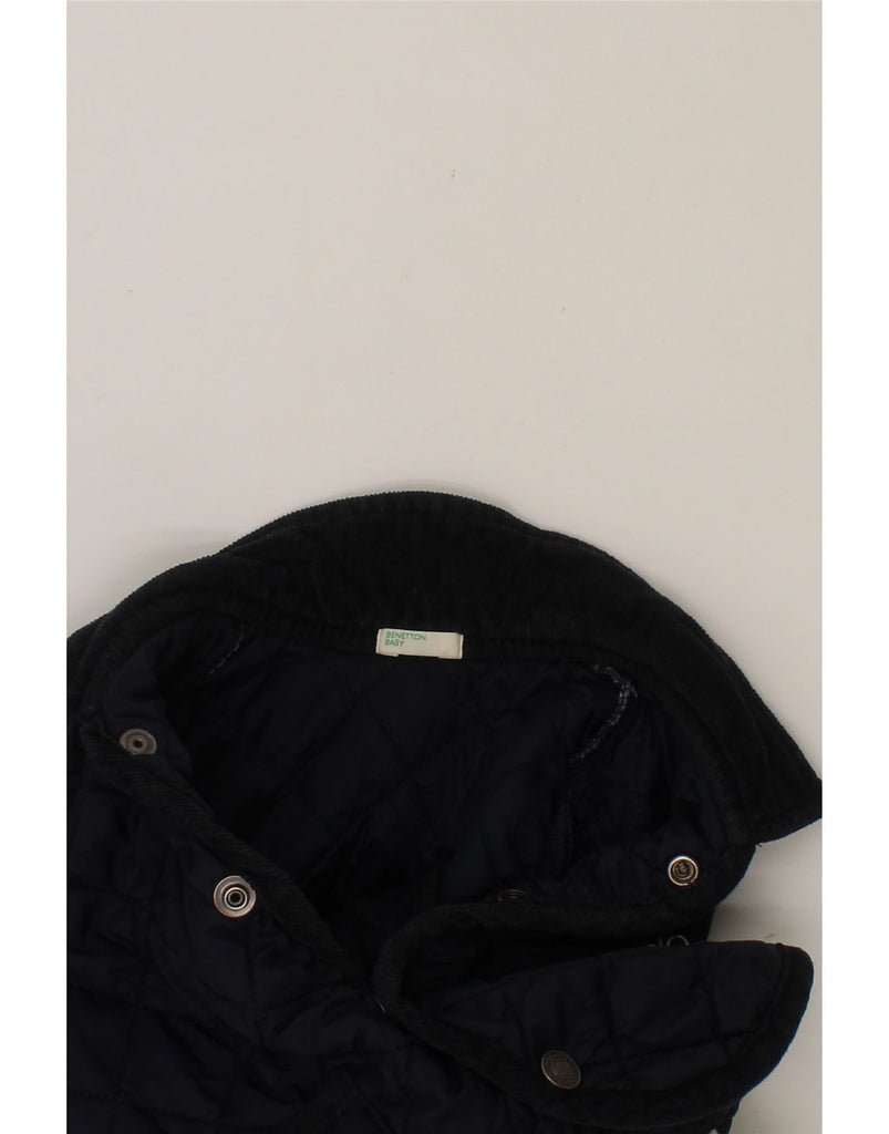 BENETTON Baby Boys Quilted Jacket 6-9 Months Navy Blue Polyamide Vintage Benetton and Second-Hand Benetton from Messina Hembry 