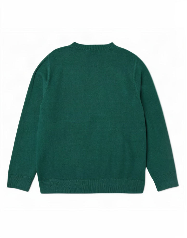 Marks & Spencer Womens Crew Neck Jumper Sweater UK 14 Medium Green Acrylic