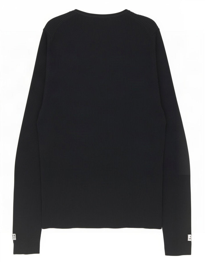 Zara Mens Top Long Sleeve Large Black Viscose