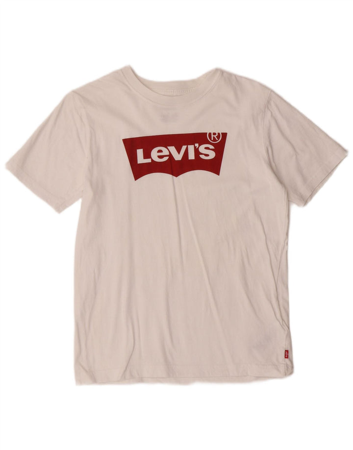 LEVI'S Boys Graphic T-Shirt Top 12-13 Years Large White Cotton