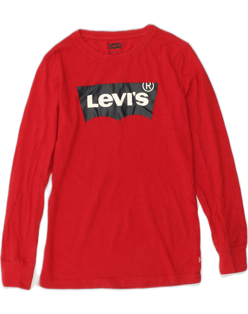 LEVI'S Boys Graphic Top Long Sleeve 10-11 Years Medium Red Cotton | Vintage Levi's | Thrift | Second-Hand Levi's | Used Clothing | Messina Hembry 