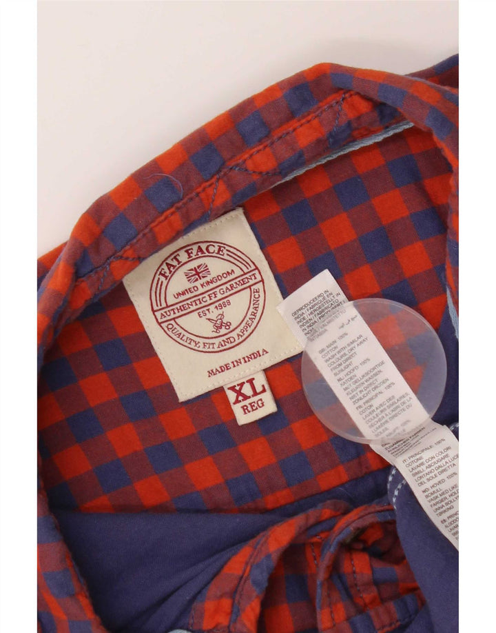Fat Face Mens Shirt XL Red Gingham Cotton