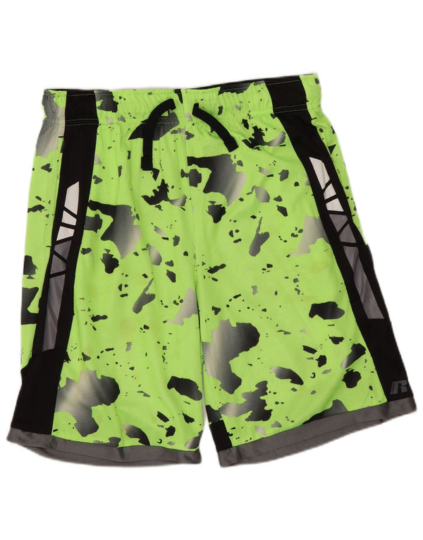 RUSSELL ATHLETIC Boys Sport Shorts 15-16 Years 2XL Green Camouflage