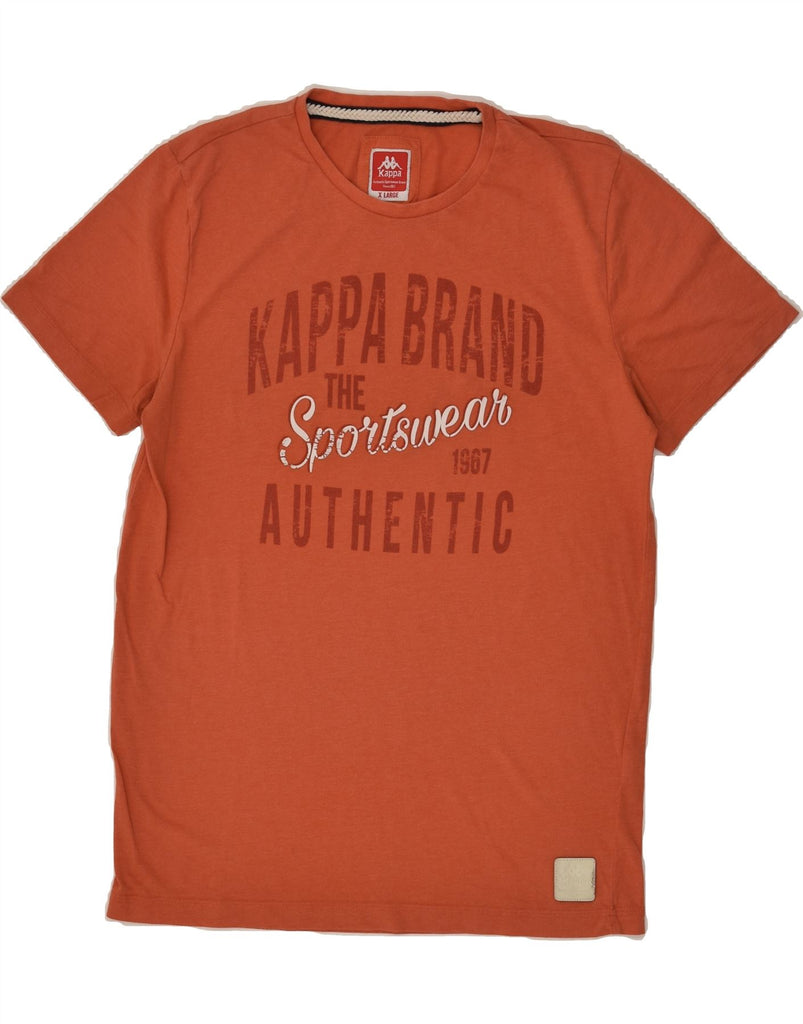 KAPPA Mens Slim Graphic T-Shirt Top XL Orange Cotton | Vintage Kappa | Thrift | Second-Hand Kappa | Used Clothing | Messina Hembry 