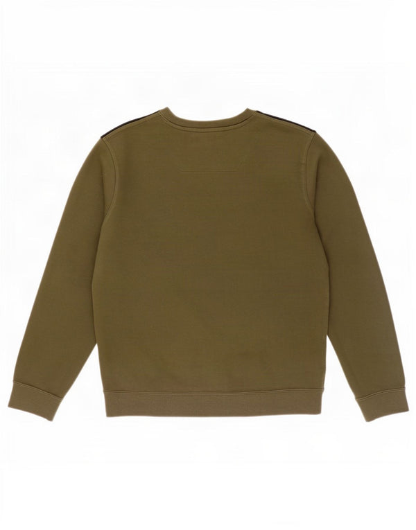 Nike Mens Sweatshirt Jumper Large Khaki Colourblock Cotton
