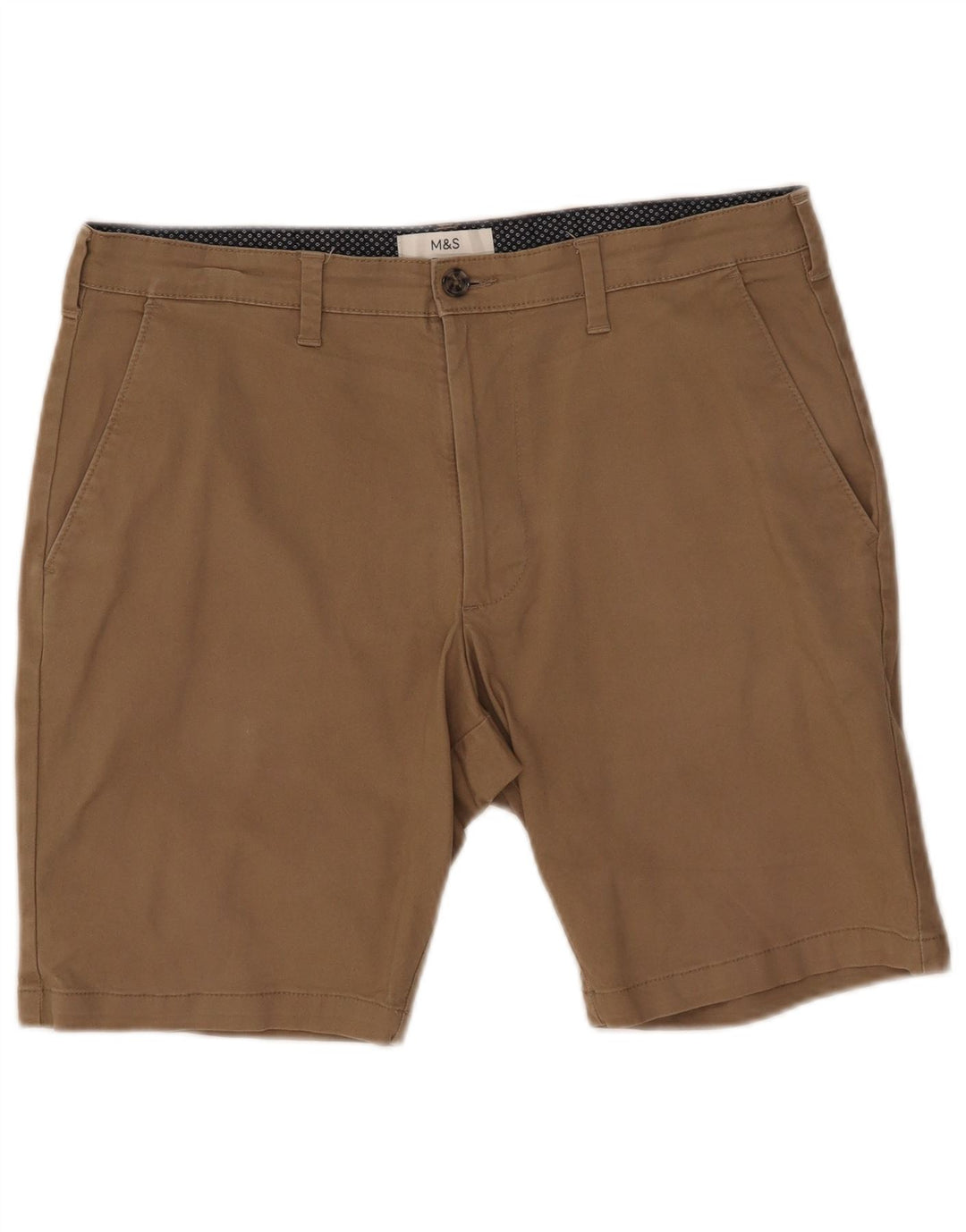 Marks & Spencer Mens Chino Shorts W34 Large Beige Cotton