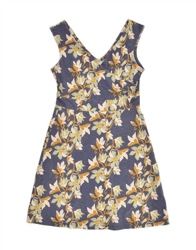 PATAGONIA Womens Sleeveless A-Line Dress UK 12 Medium Navy Blue Floral | Vintage Patagonia | Thrift | Second-Hand Patagonia | Used Clothing | Messina Hembry 