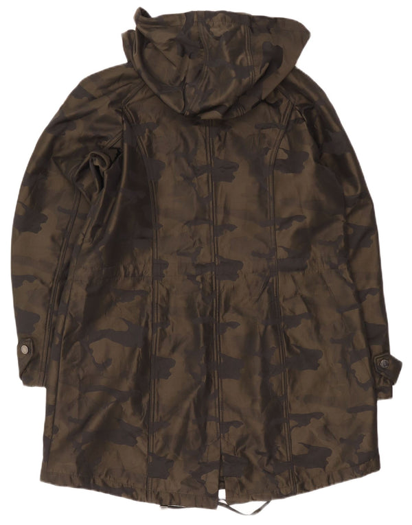 Michael Kors Womens Hooded Parka Jacket UK 18 XL Khaki Camouflage Polyester