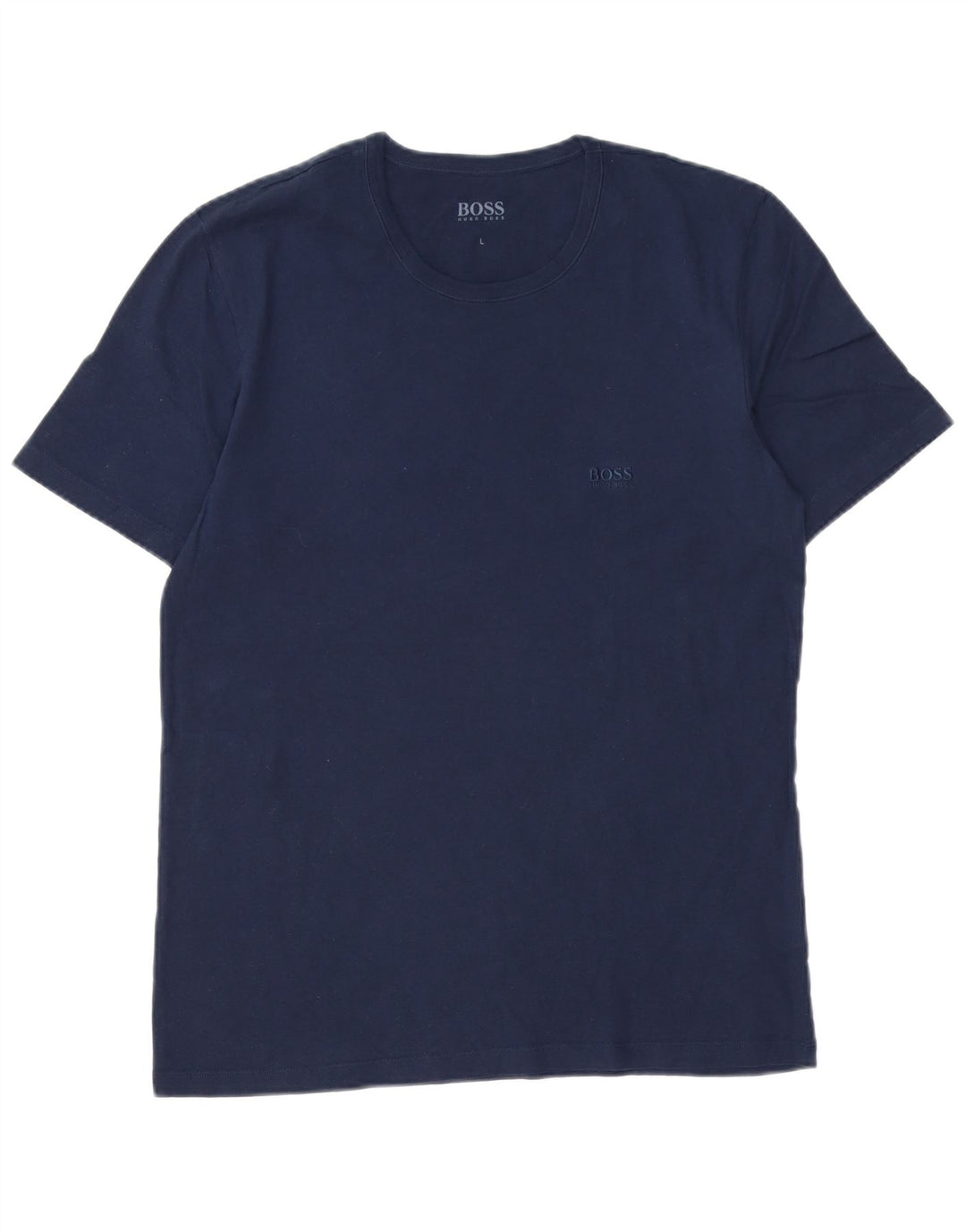 HUGO BOSS Mens T-Shirt Top Large Navy Blue Cotton