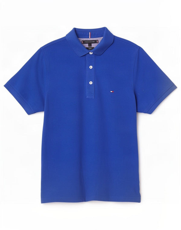 Tommy Hilfiger Mens Slim Fit Polo Shirt Small Blue Cotton