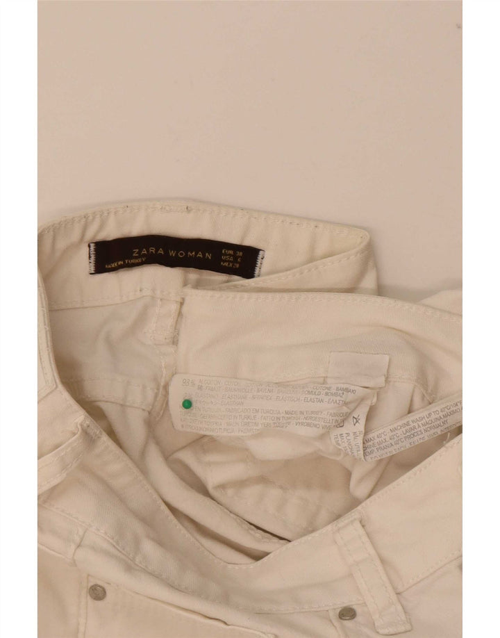 Zara Womens Denim Shorts EU 38 Small W28 Beige Cotton