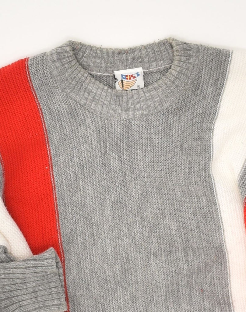 VINTAGE Womens Crew Neck Jumper Sweater IT 48 XL Grey Colourblock | Vintage Vintage | Thrift | Second-Hand Vintage | Used Clothing | Messina Hembry 