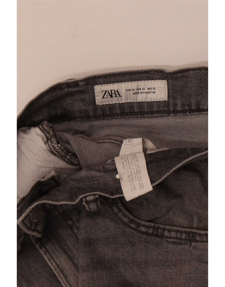 Zara Mens Slim Jeans EU 42 Large W32 L30 Grey Cotton