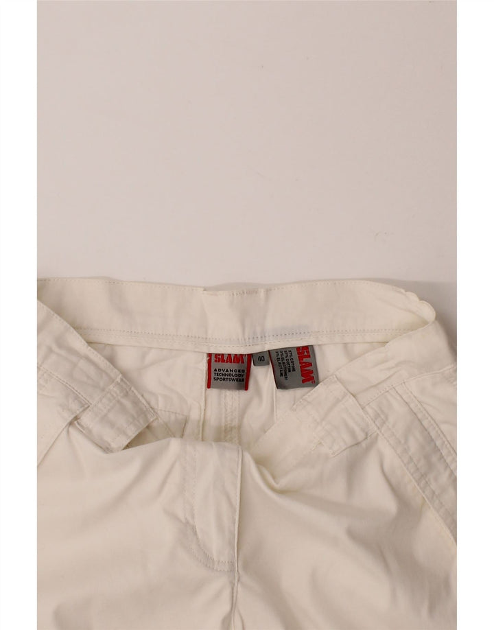 SLAM Womens Cargo Shorts IT 40 Small W30  White Cotton Vintage Slam and Second-Hand Slam from Messina Hembry 
