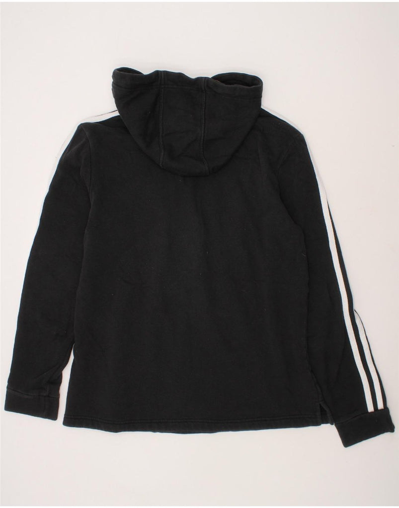 ADIDAS Womens Hoodie Jumper UK 8/10 Small Black Cotton Vintage Adidas and Second-Hand Adidas from Messina Hembry 