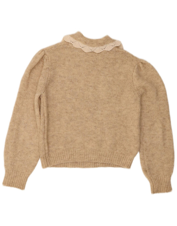 Zara Girls Polo Neck Jumper Sweater 13-14 Years Beige