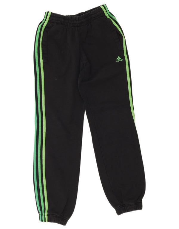 Adidas Boys Tracksuit Trousers Joggers 12-13 Years Black Cotton