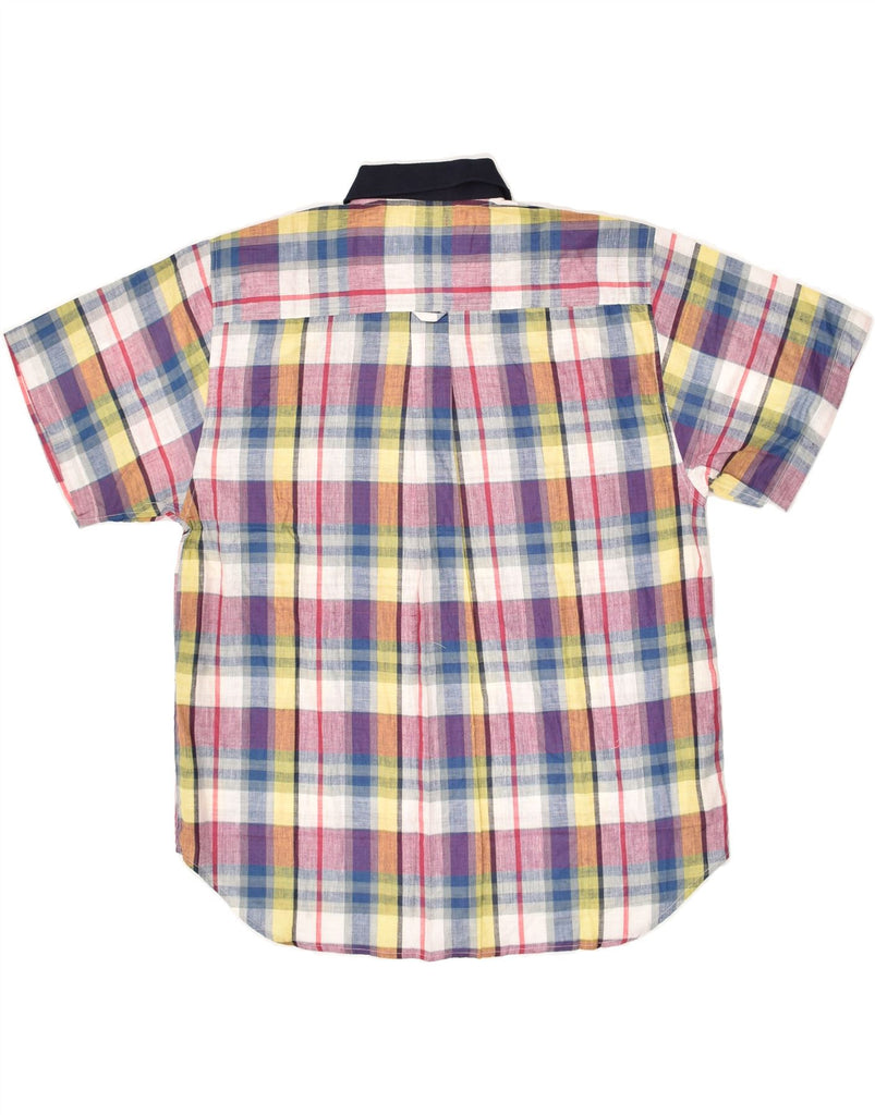 VINTAGE Mens Short Sleeve Shirt Medium Multicoloured Check Cotton | Vintage Vintage | Thrift | Second-Hand Vintage | Used Clothing | Messina Hembry 
