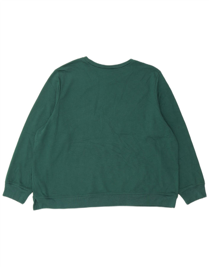 Gap Womens Graphic Sweatshirt Jumper UK 20 2XL Green Cotton