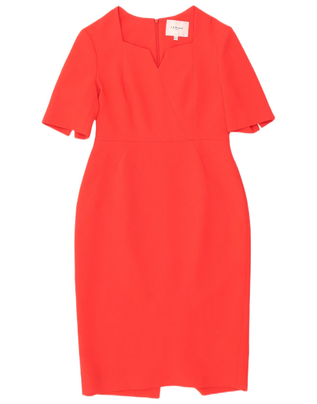 L.K. Bennett Womens Sheath Dress UK 14 Medium Red Polyester