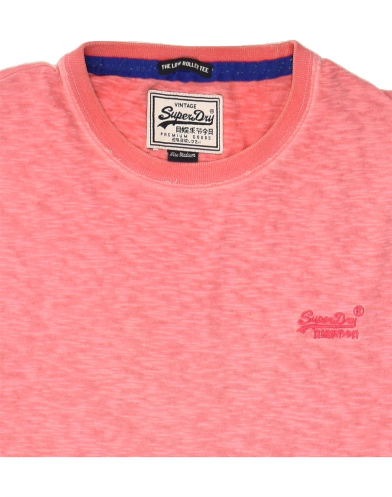 SUPERDRY Mens T-Shirt Top Medium Pink Flecked Cotton | Vintage Superdry | Thrift | Second-Hand Superdry | Used Clothing | Messina Hembry 