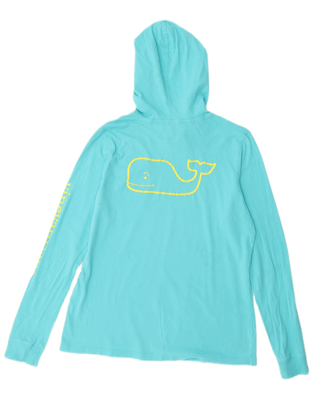 VINEYARD VINES Womens Hooded Graphic Top Long Sleeve UK 10 Small Blue