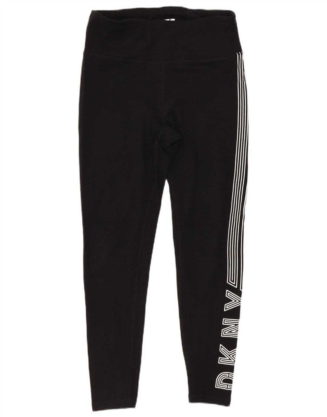 Dkny Womens Graphic Leggings Small Black Cotton