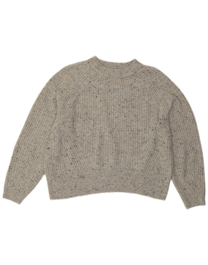 Marks & Spencer Womens Crew Neck Jumper Sweater UK 16 Large Grey Flecked