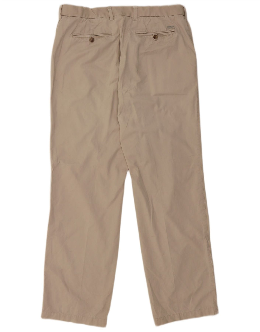 Marks & Spencer Mens Straight Chino Trousers W36 L33 Beige Cotton