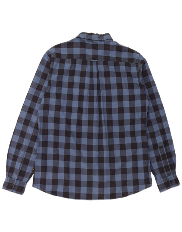 Barbour Mens Shirt Medium Blue Gingham Cotton