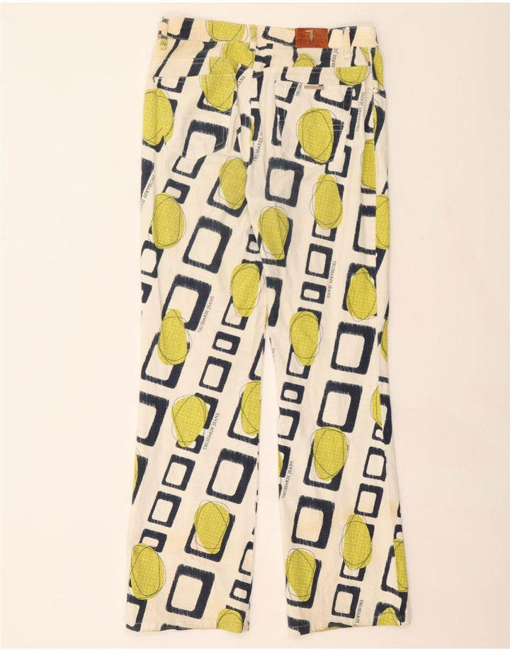 TRUSSARDI Womens Graphic Casual Trousers W28 L32 Multicoloured Geometric Vintage Trussardi and Second-Hand Trussardi from Messina Hembry 