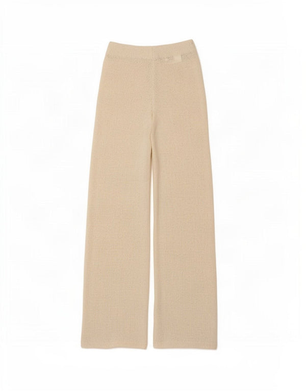 Zara Womens Knit Casual Trousers UK 8 Small W26 L28 Beige Polyester