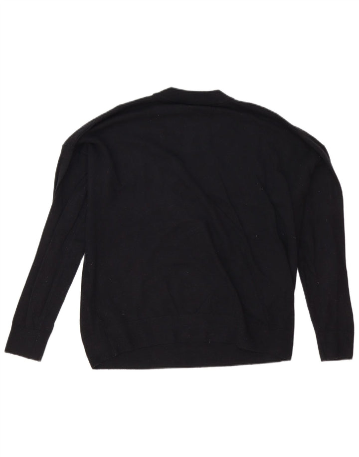 Marks & Spencer Womens Graphic Crew Neck Jumper Sweater UK 16 Large Black