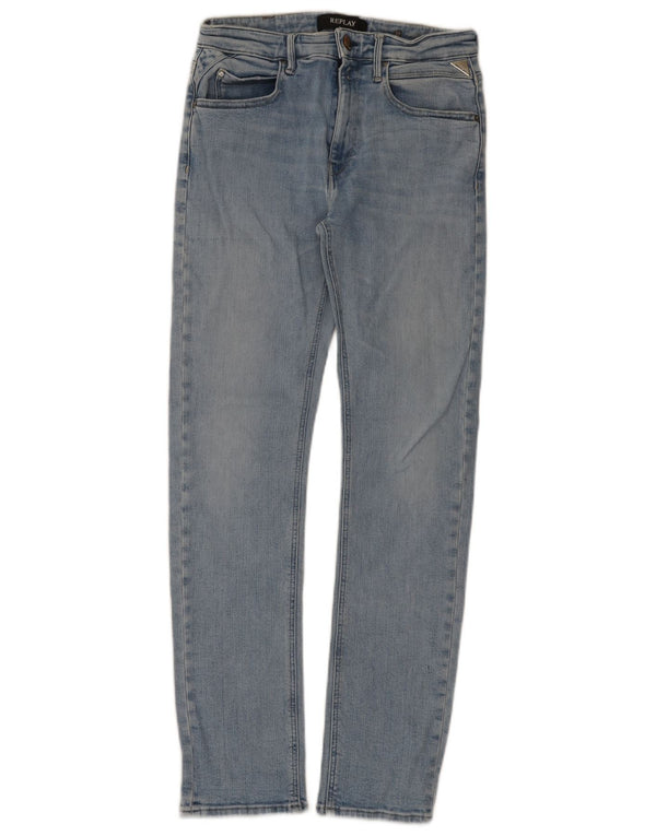 Replay Womens Slim Jeans W27 L30 Blue Cotton