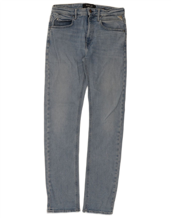 Replay Womens Slim Jeans W27 L30 Blue Cotton