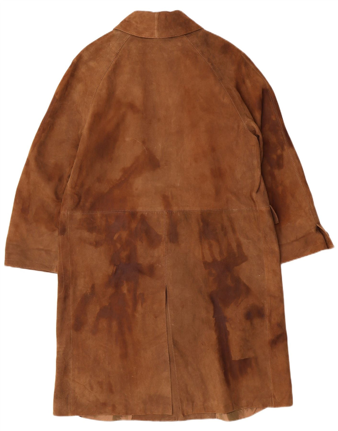 STRONG & FISHER LTD Womens Vintage Suede Overcoat UK 18 XL Brown Classic