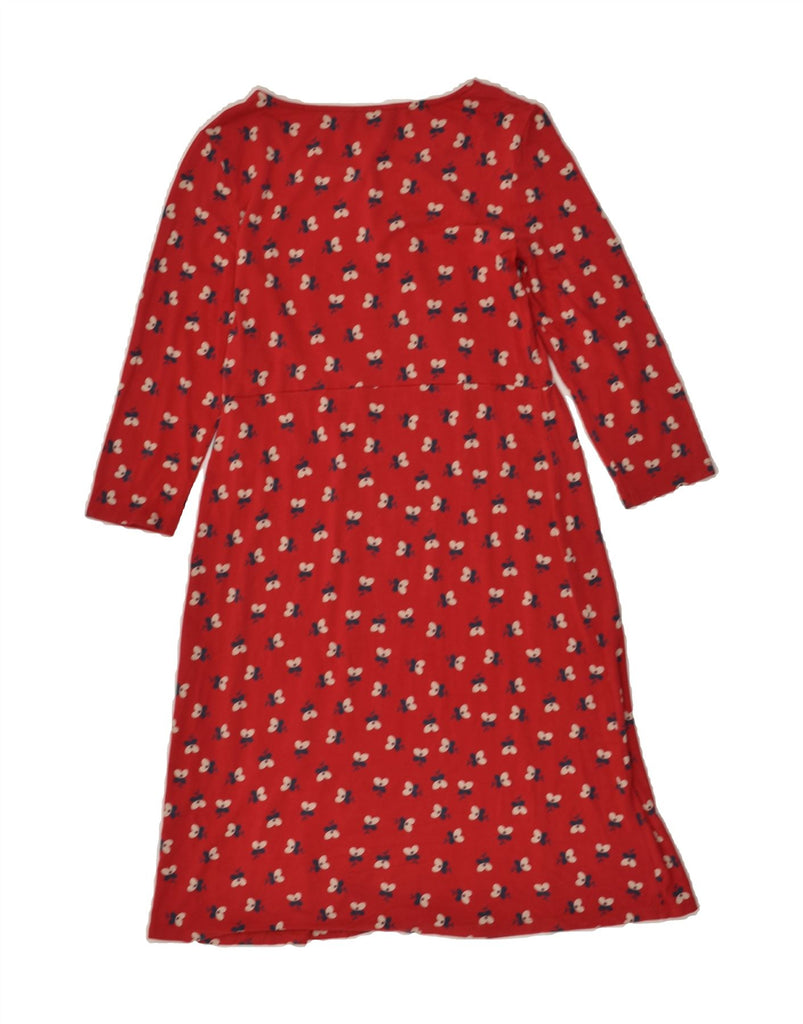 BODEN Womens 3/4 Sleeve A-Line Dress UK 10 Small Red Animal Print | Vintage Boden | Thrift | Second-Hand Boden | Used Clothing | Messina Hembry 