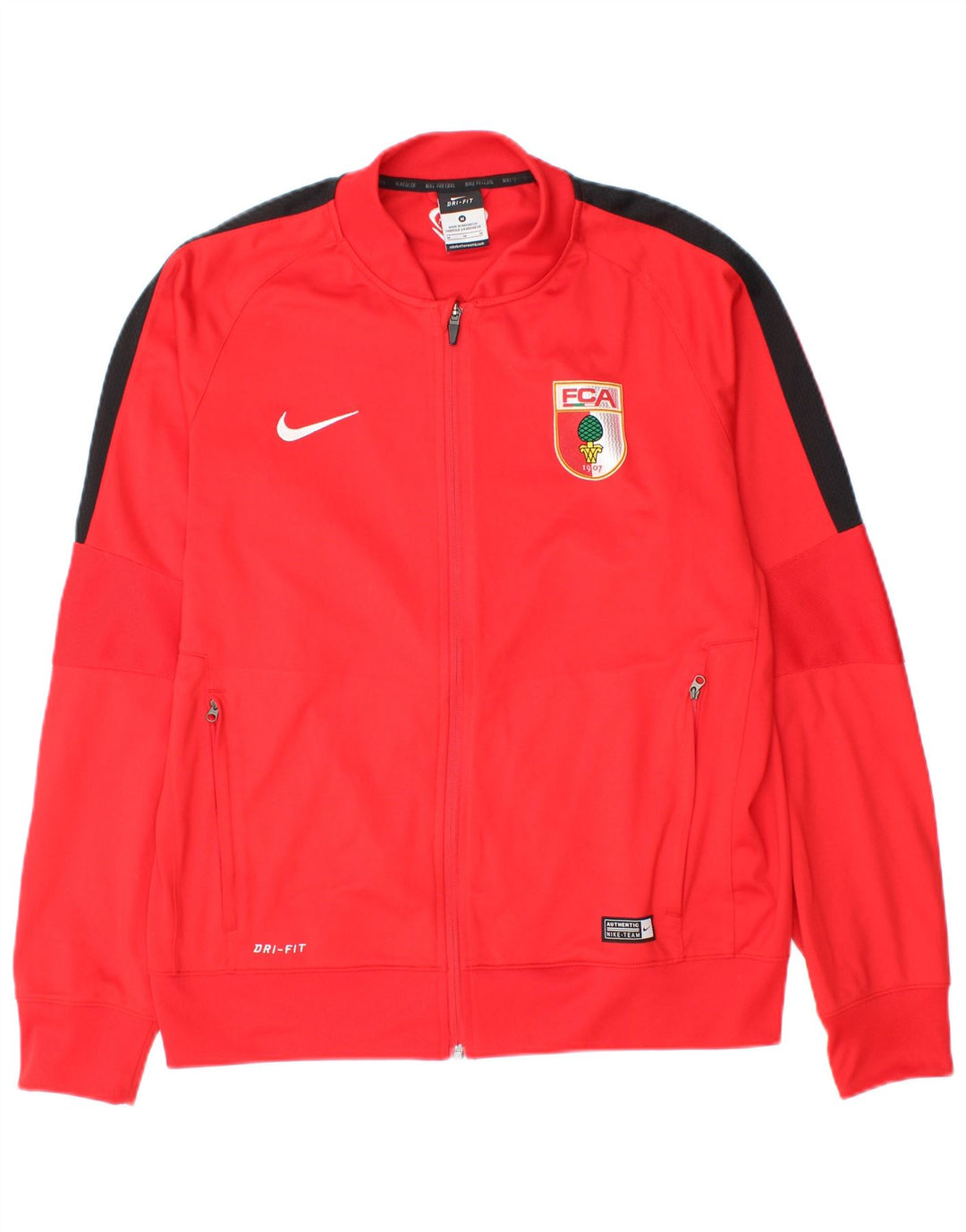 Nike Mens FC Augsburg Tracksuit Top Jacket Medium Red Colourblock Polyester