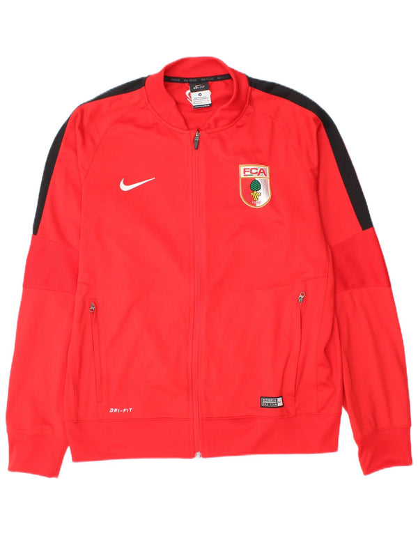 Nike Mens FC Augsburg Tracksuit Top Jacket Medium Red Colourblock Polyester