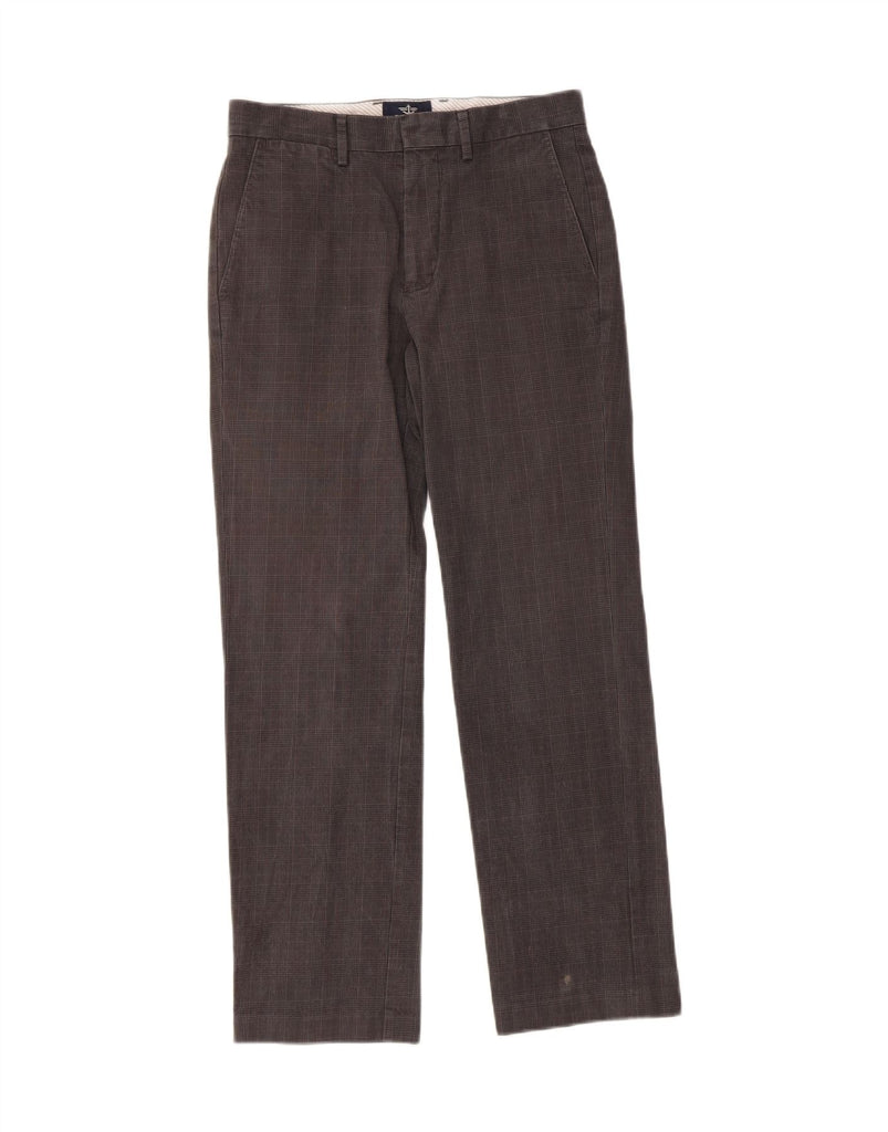 DOCKERS Mens Straight Chino Trousers W30 L32 Grey Check Cotton Vintage Dockers and Second-Hand Dockers from Messina Hembry 