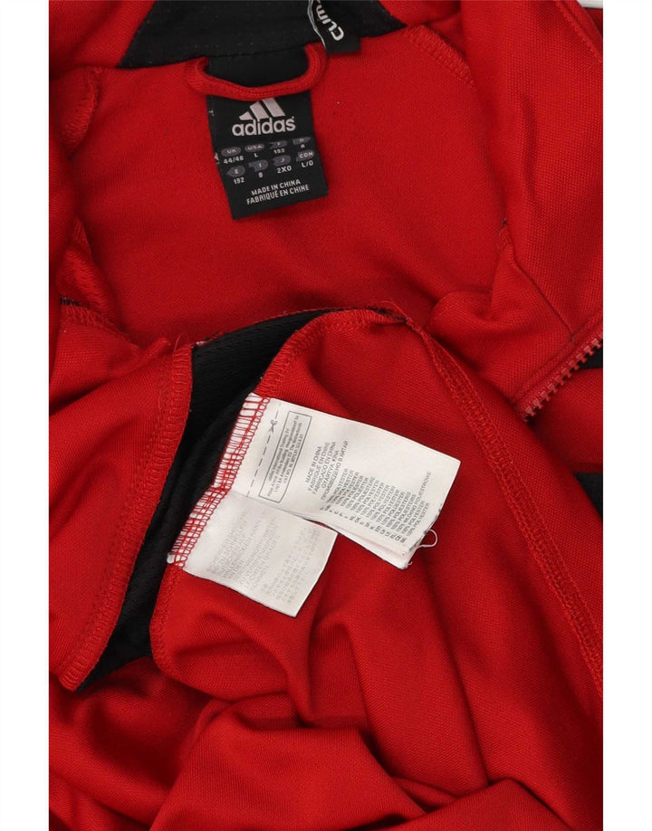 Adidas Mens Graphic Pullover Tracksuit Top UK 44/46 Large Red Colourblock
