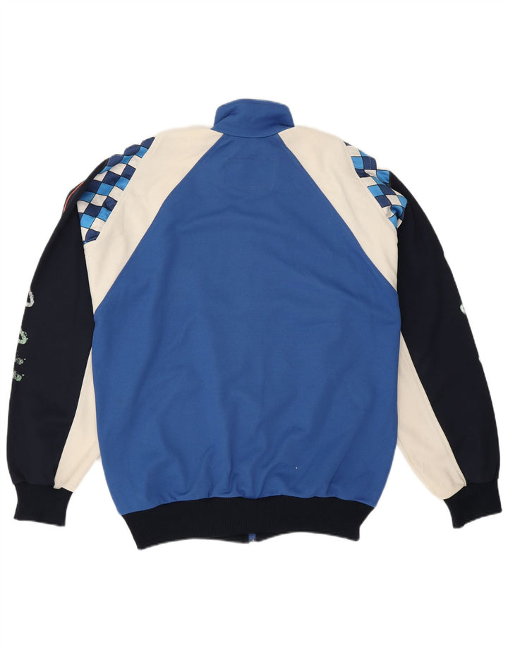 Diadora Mens Graphic Tracksuit Top Jacket Large Blue Colourblock