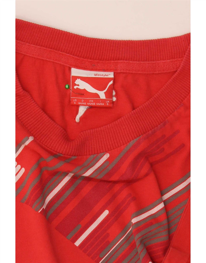 Puma Mens Graphic T-Shirt Top Small Red Striped