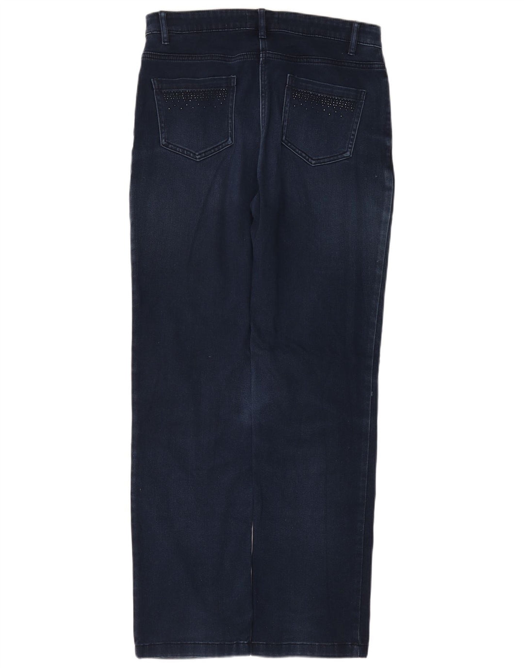 Marks & Spencer Womens Straight Jeans UK 12 Medium W30 L30 Blue Cotton