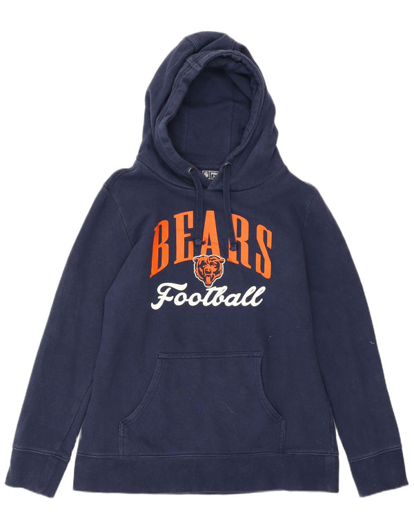 NFL Womens Chicago Bears Graphic Hoodie Jumper UK 14 Medium Navy Blue